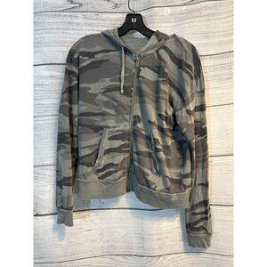 Splendid Camouflage Print Zip-Up Hoodie Size Small
